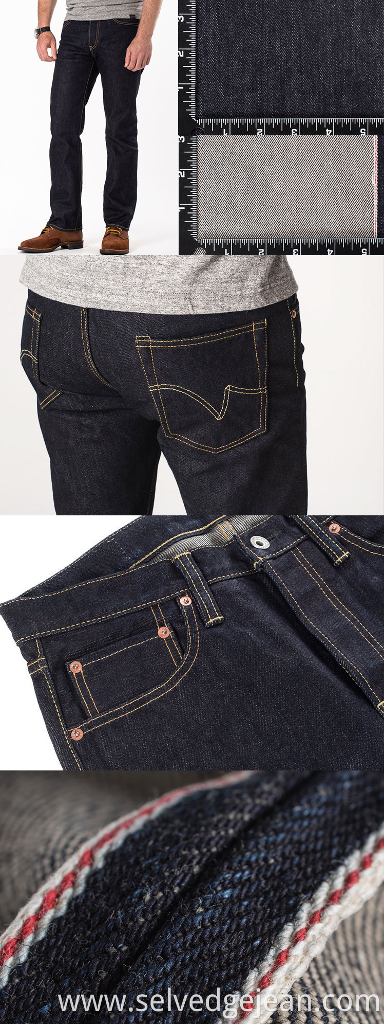 selvedge fabric 17oz slim price of blank denim jeans wholesale stock lot in bangladesh